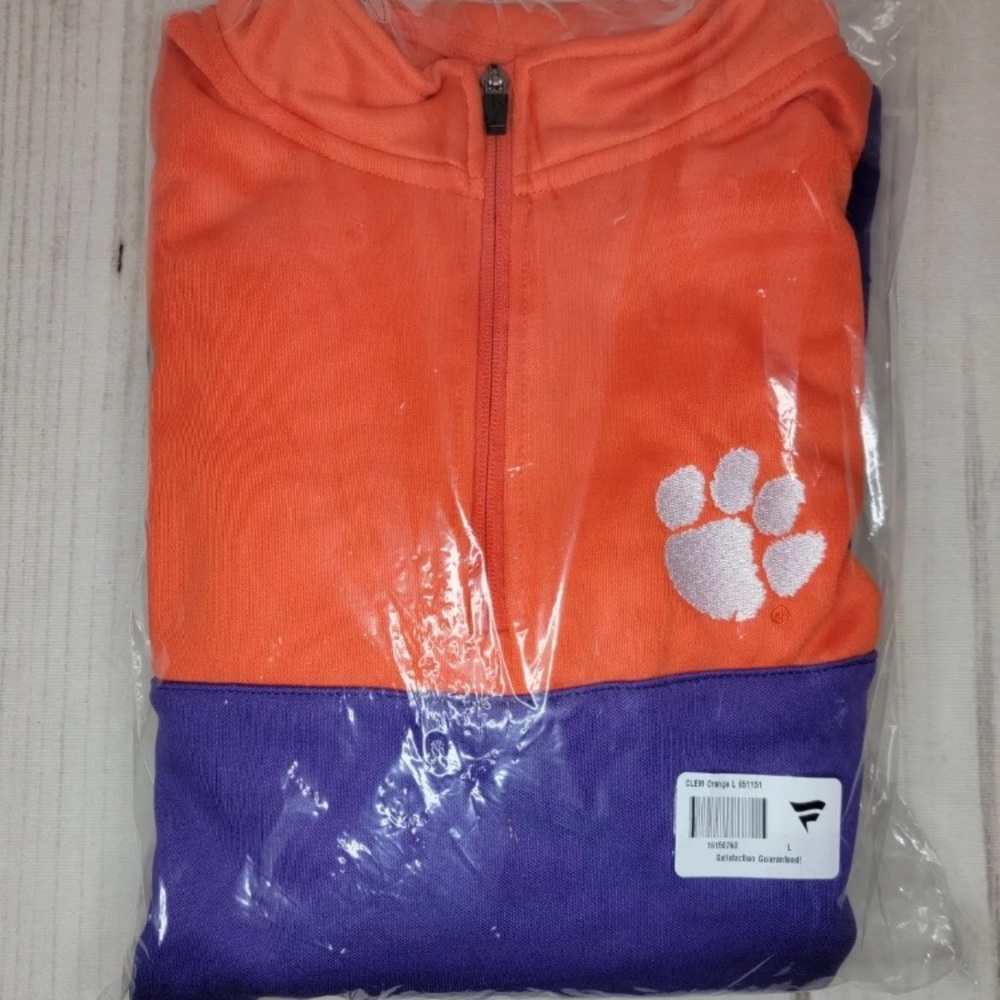 Clemson Tigers Colosseum Triple Dog Dare Quarter-Zip Jacket Men’s Size Large NWT - Picture 2 of 5